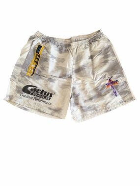 Cactus Trails Men's Athletic Shorts in Light Gray Tie-Dye